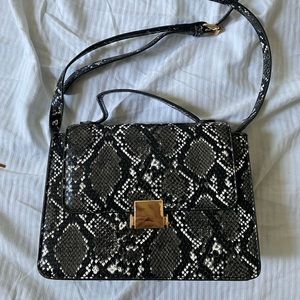 Vintage faux snakeskin bag
